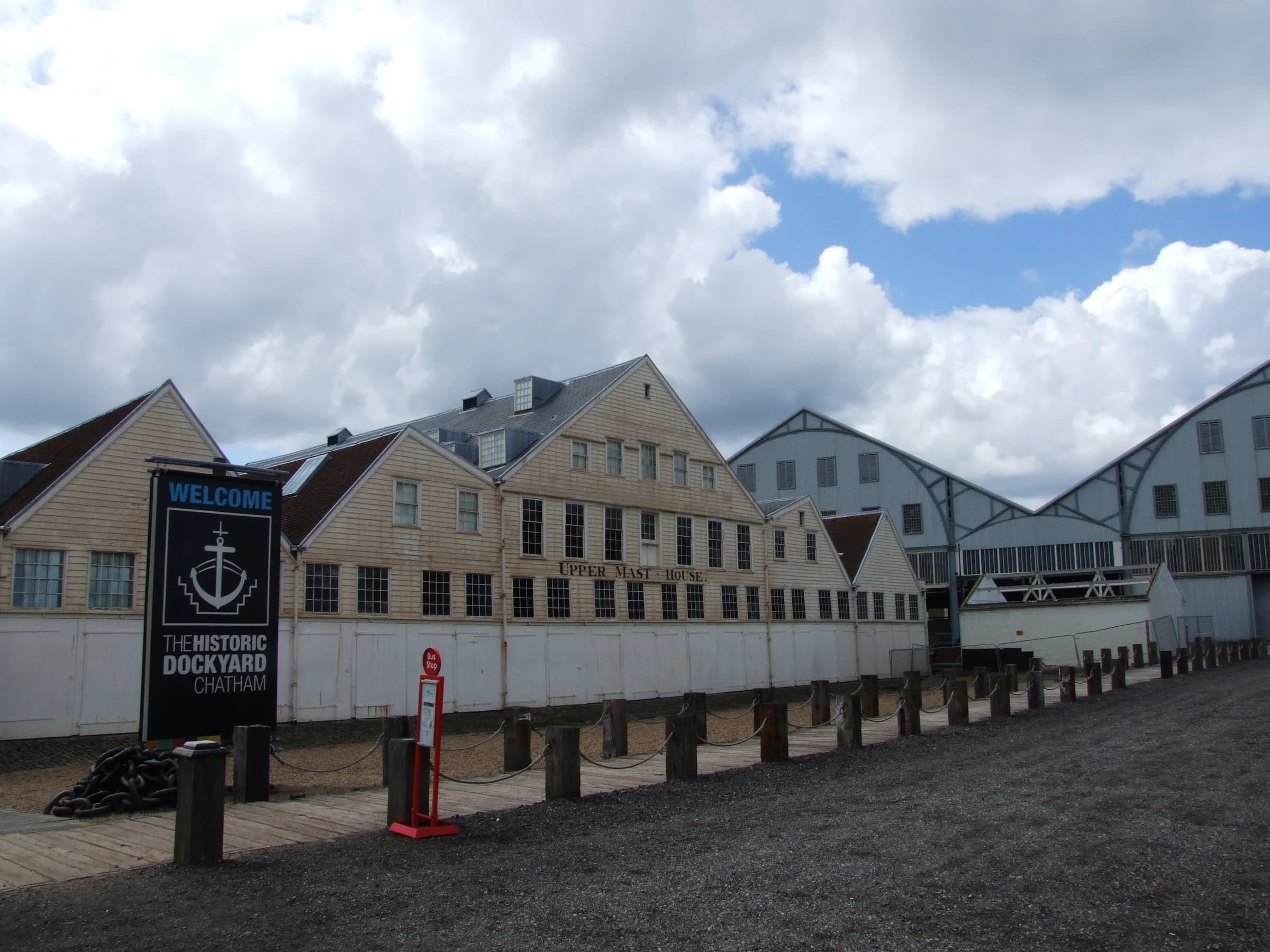 Upper Mast House, Chatham Dockyard, 2014; site context, not the temporary Giza Port set.
