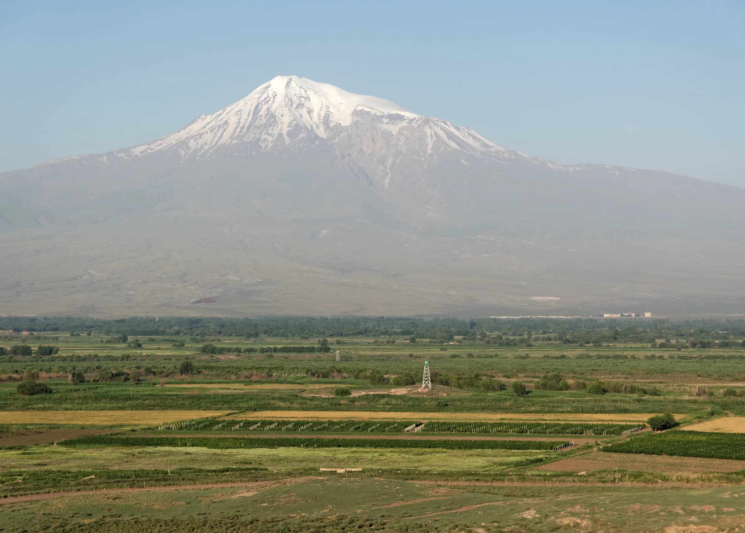 Mount Ararat viewed from the Ararat Plain on the Armenian side in June 2014; landscape context, not a wreck site.