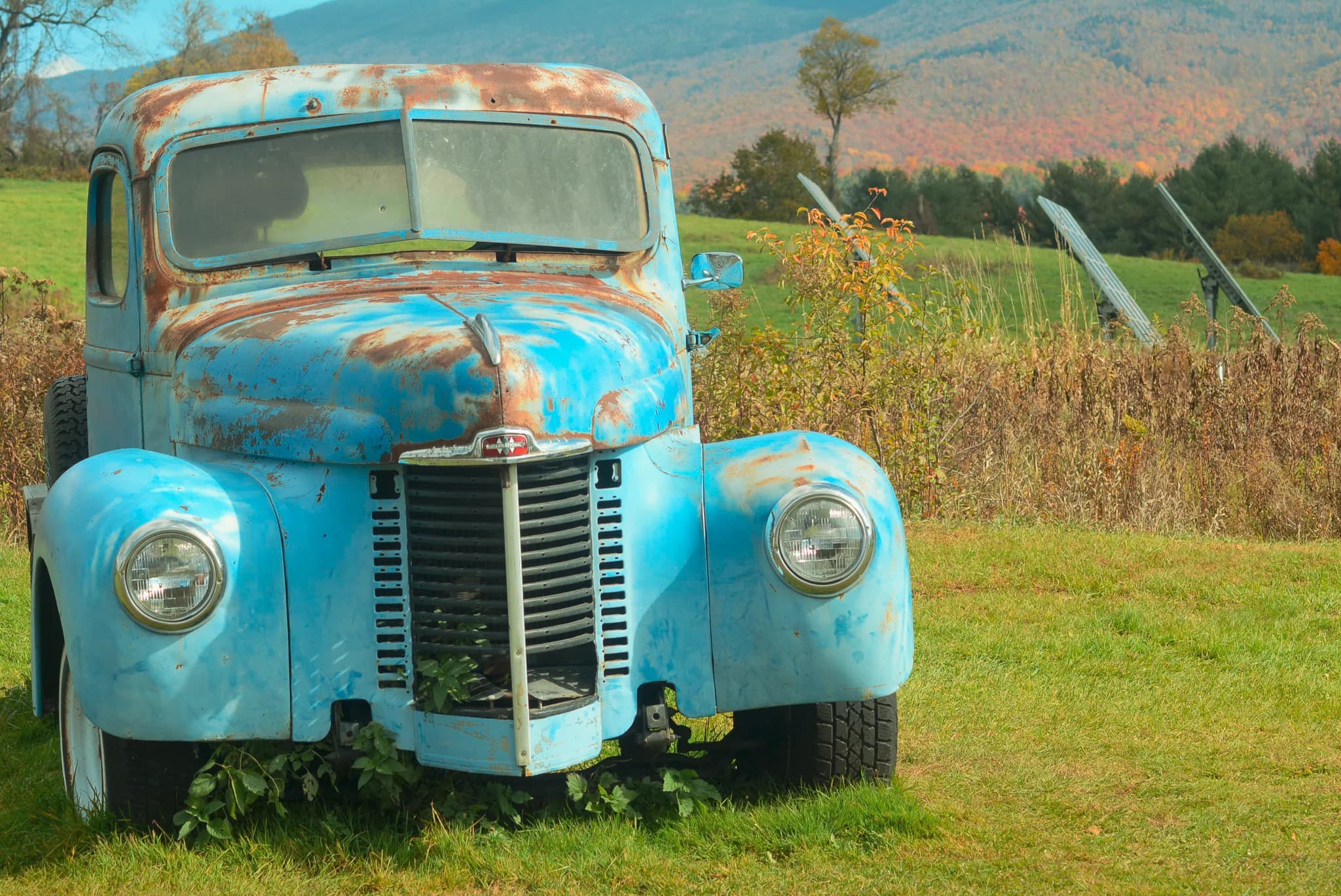 Autumn scene at Cold Hollow Cider Mill in Waterbury Center, Vermont