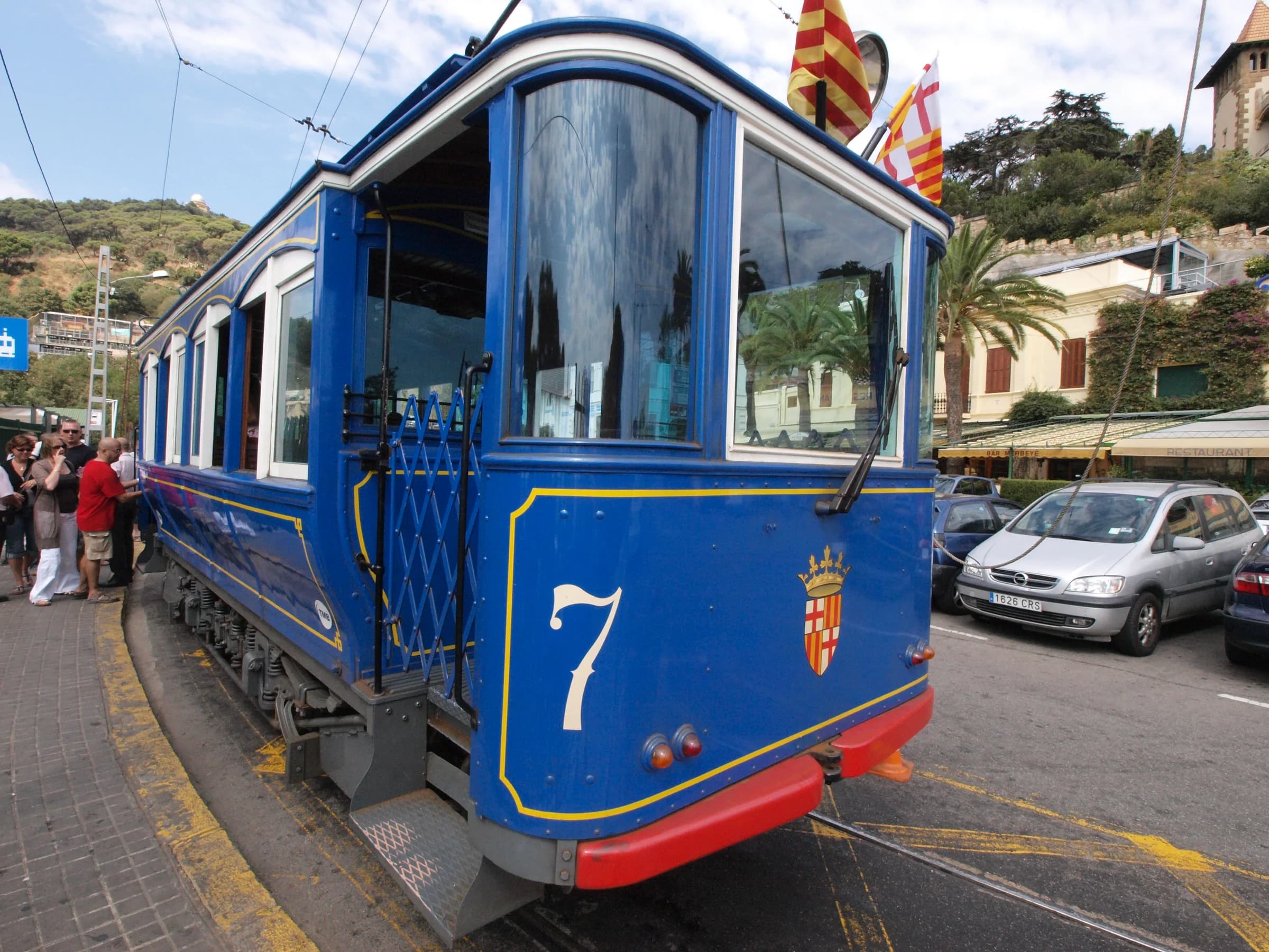 Old tram no 7 at Barcelona.