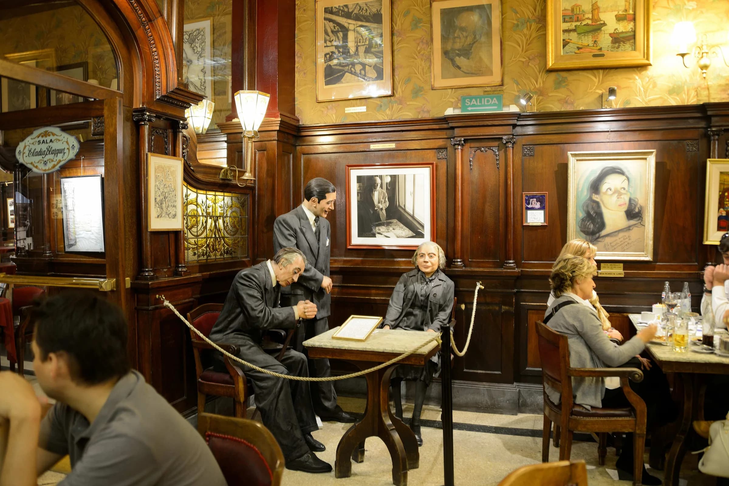 Table associated with Jorge Luis Borges at Café Tortoni