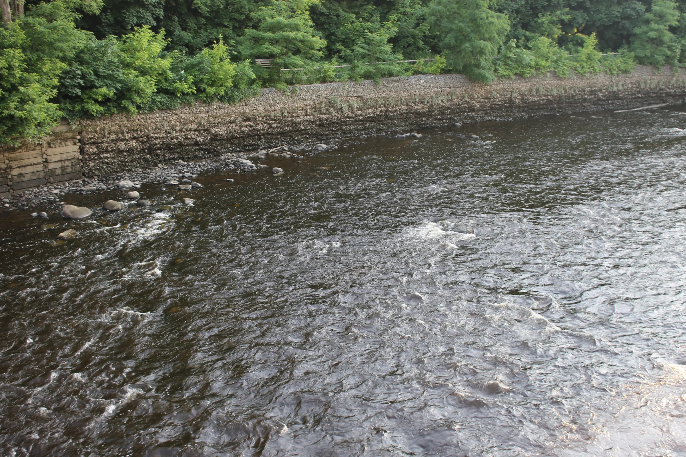 The Kenduskeag Stream in Bangor, photographed in June 2014; a landscape view rather than an exact scene from IT.