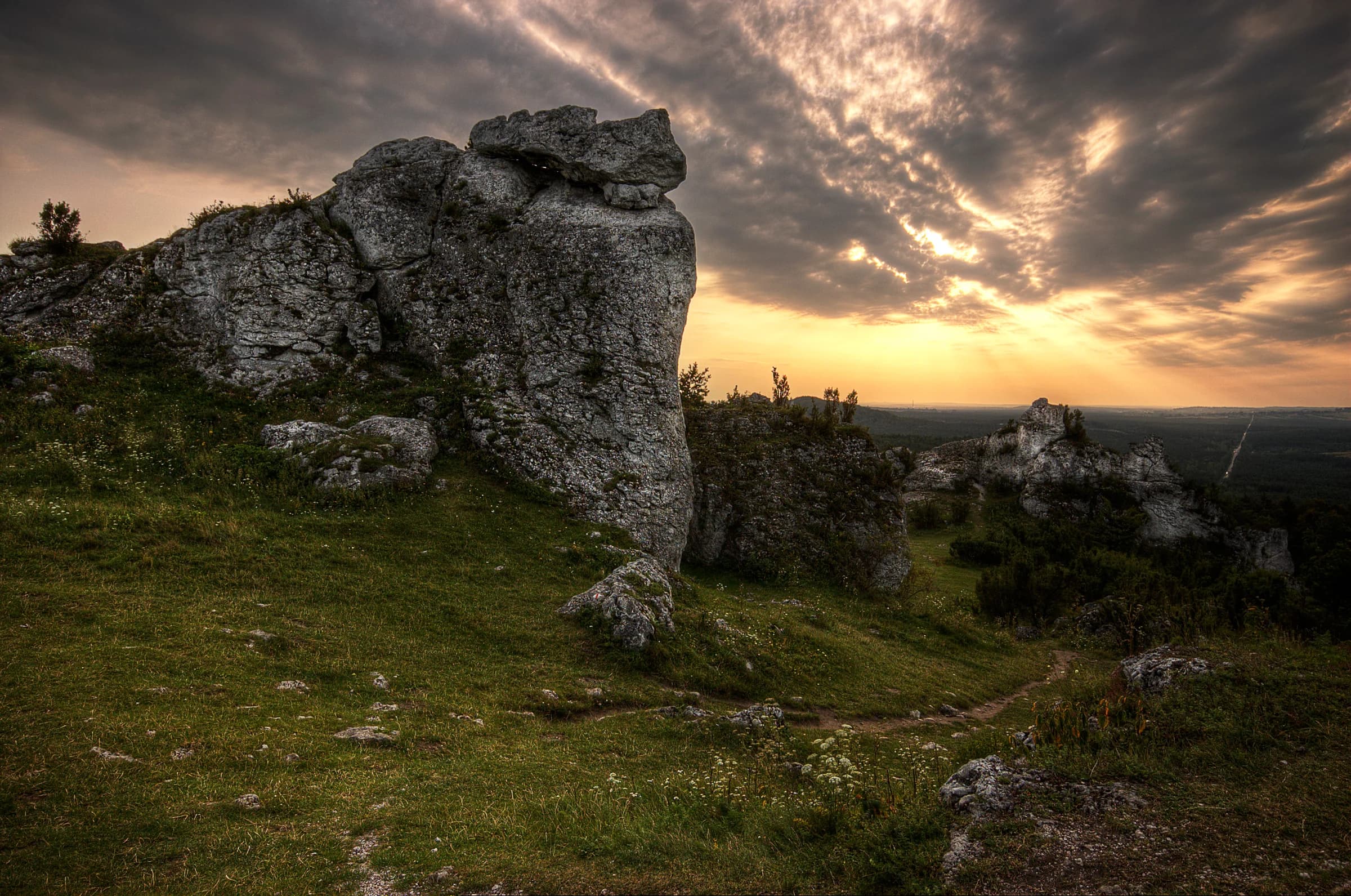 Limestone formations on Góra Zborów in the Eagles' Nests Landscape Park