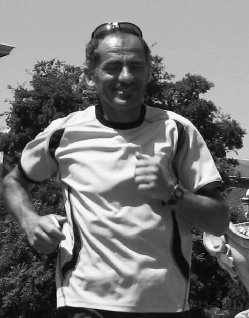 Yiannis Kouros in Kesztehly, Hungary after winning a 212km race around Lake Balaton, Hungary in 2008.