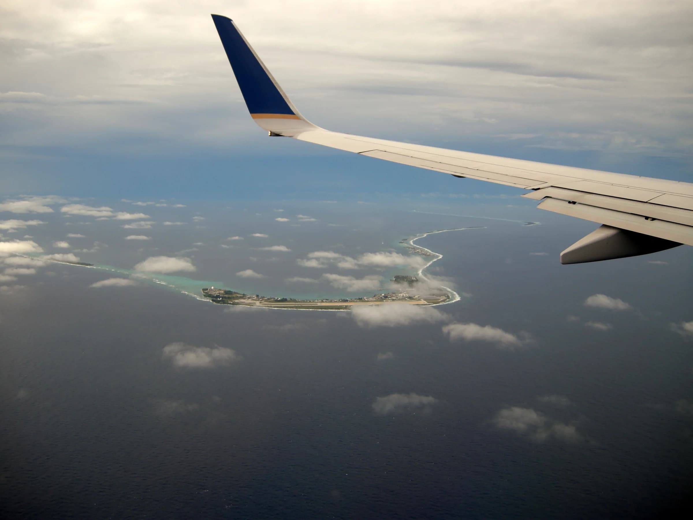 Aerial view of the Kwajalein Atoll in the Marshall Islands.
