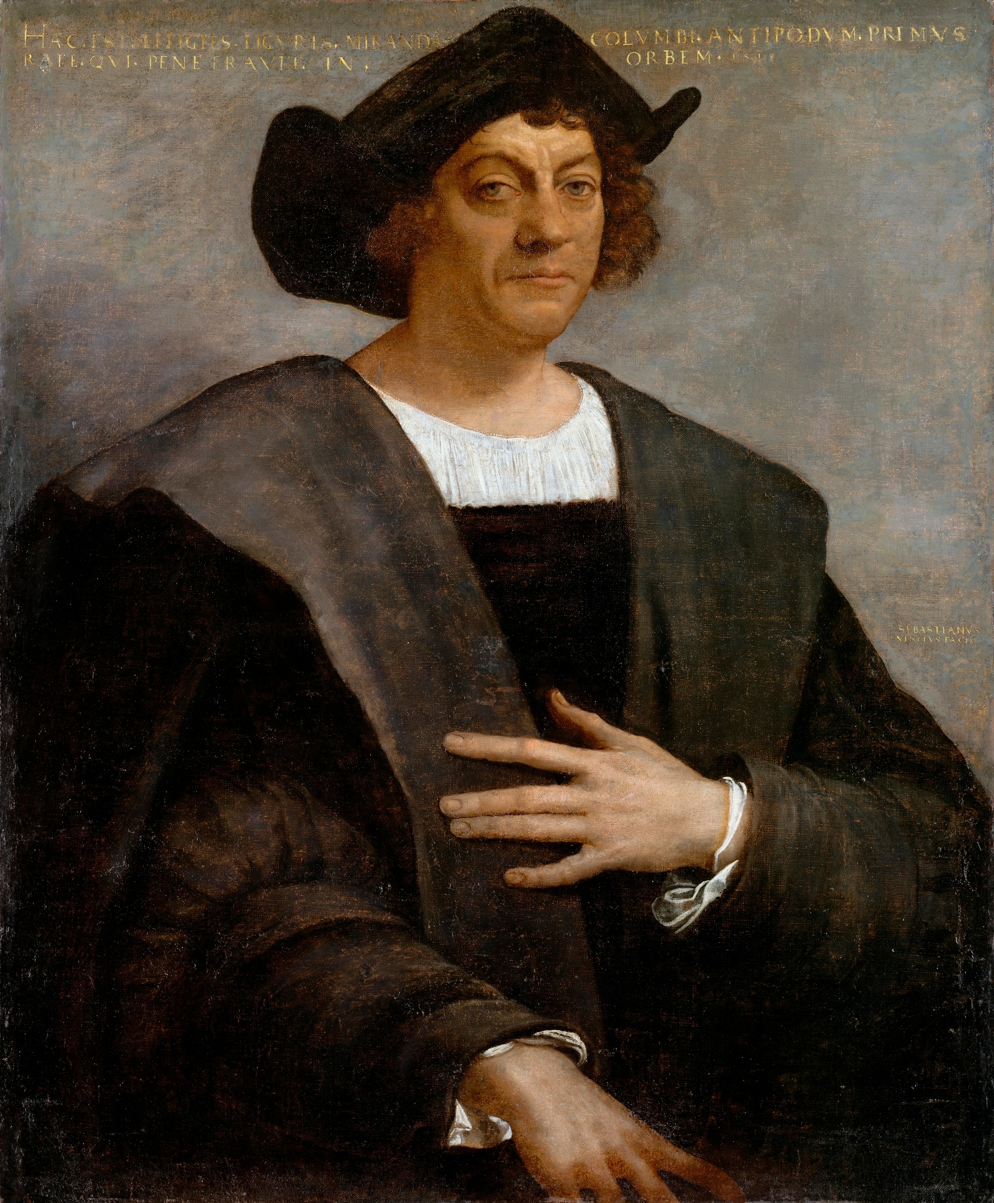 Sixteenth-century portrait of a man traditionally identified as Christopher Columbus